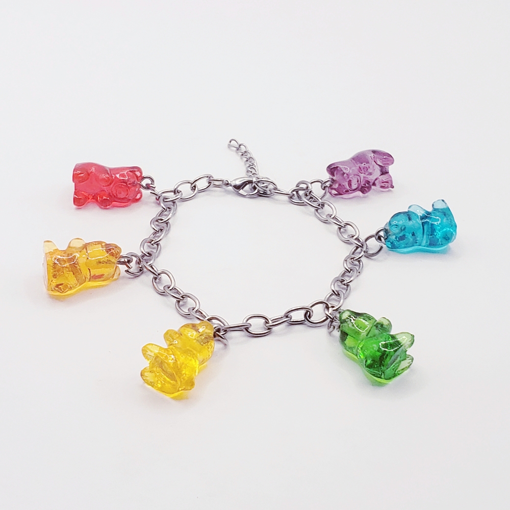 Colorful Gummy Bear Charm Bracelet